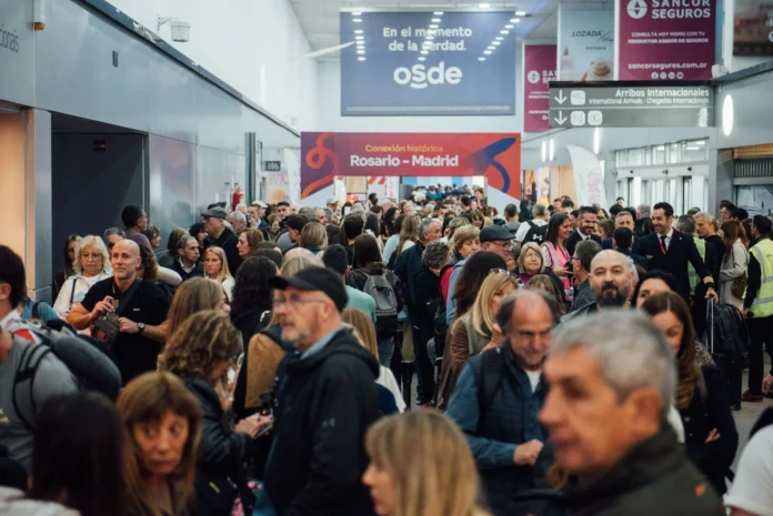 turismo-en-rosario-septiembre Imagen del Aeropuerto Internacional de Rosario en la inauguración del vuelo Rosario-Madrid.